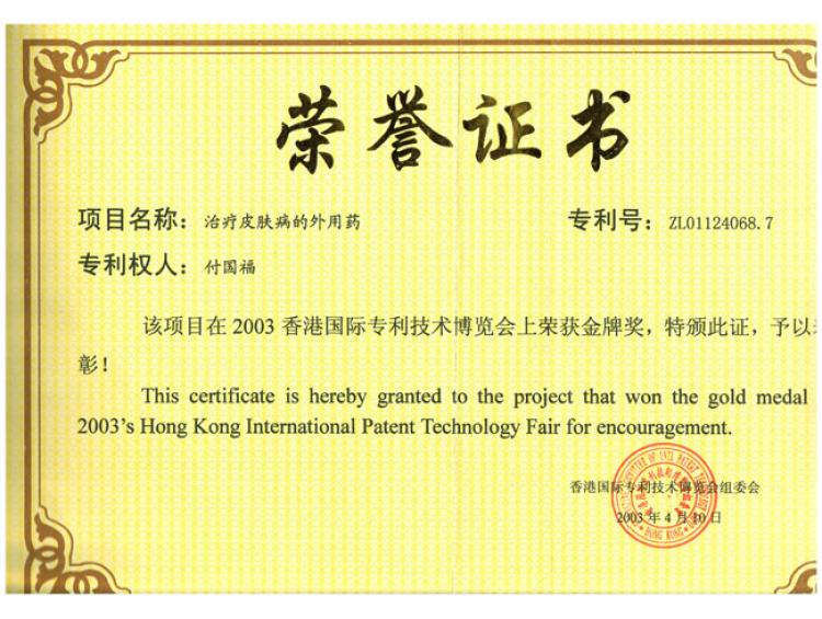 香港國際專利技術(shù)博覽會金牌獎